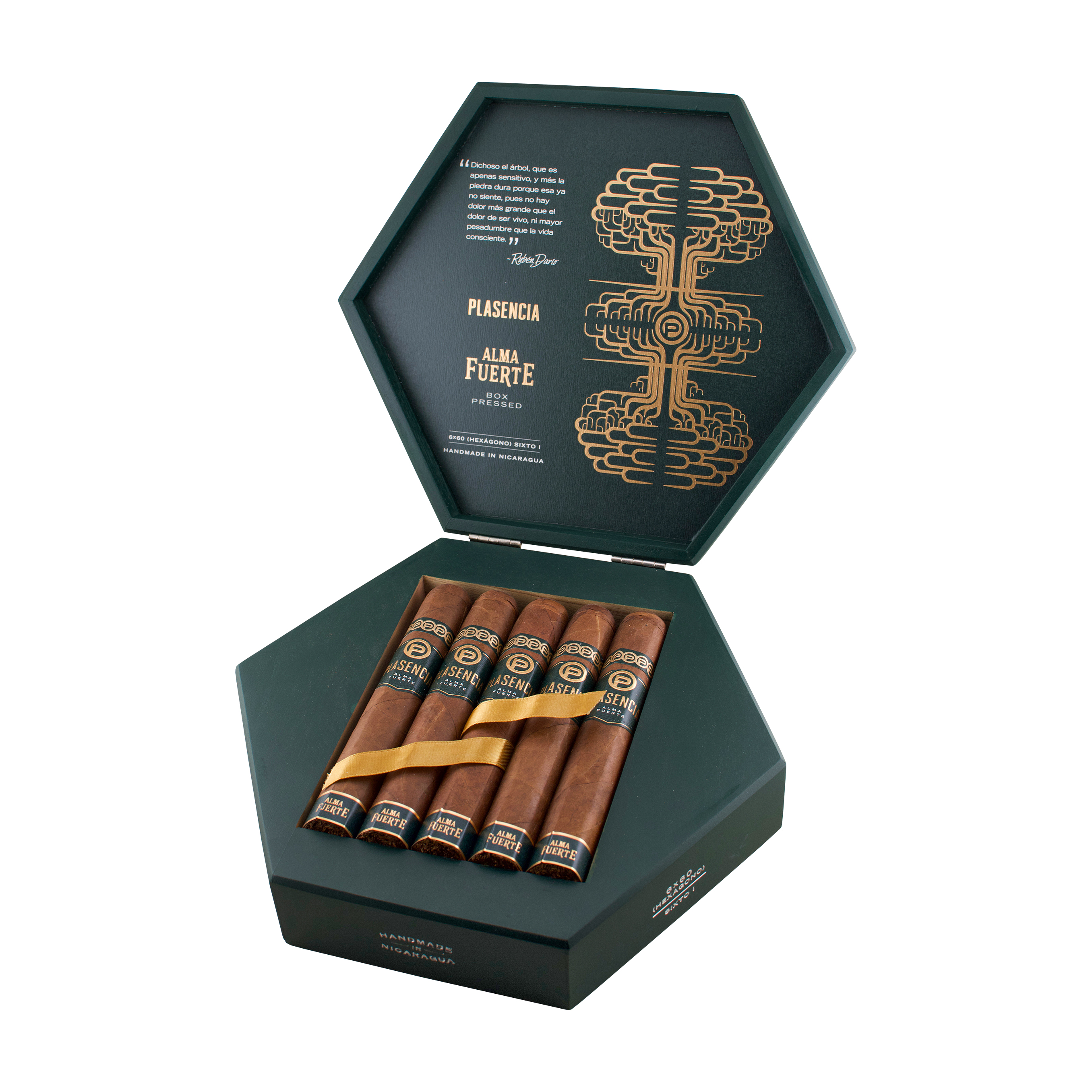 Plasencia Alma Fuerte Sixto I Hexagon Natural Cigar - Box