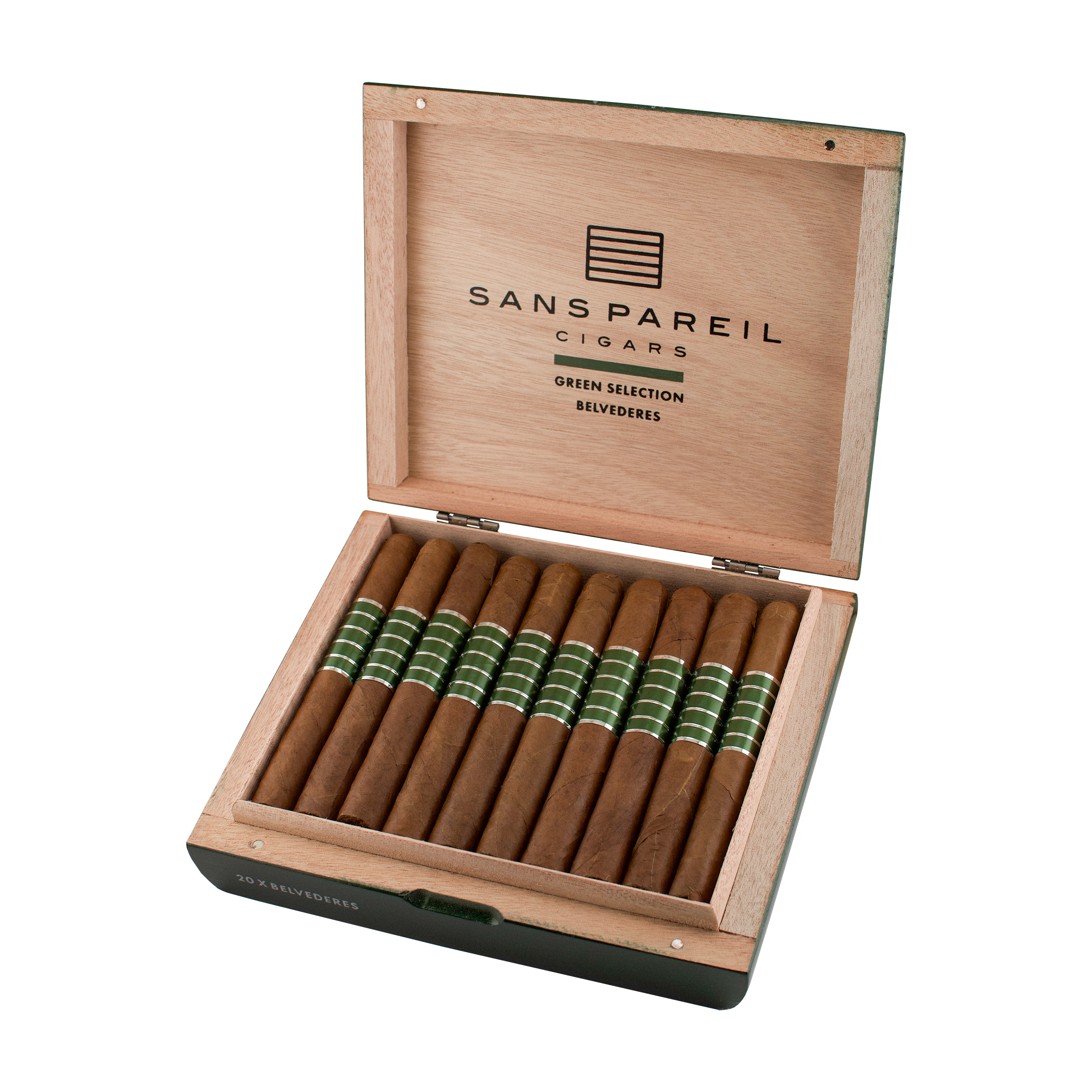 Sans Pareil Green Belvederes Cigar - Box Sans Pareil Green Belvederes Cigar - Box