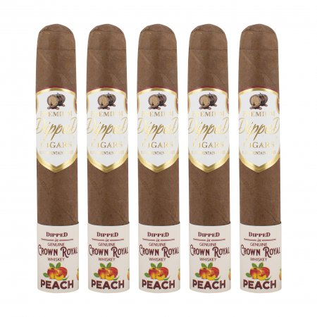 Blue Mountain Genuine CR Whiskey Peach Robusto Cigar - 5 Pack