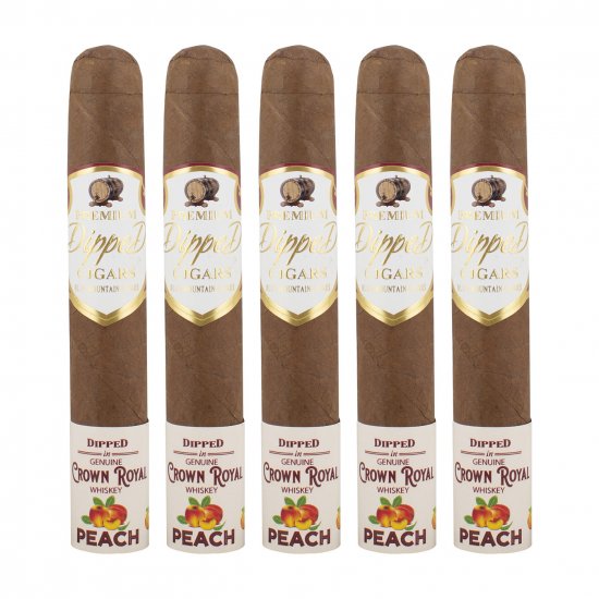 Blue Mountain Genuine CR Whiskey Peach Robusto Cigar - 5 Pack