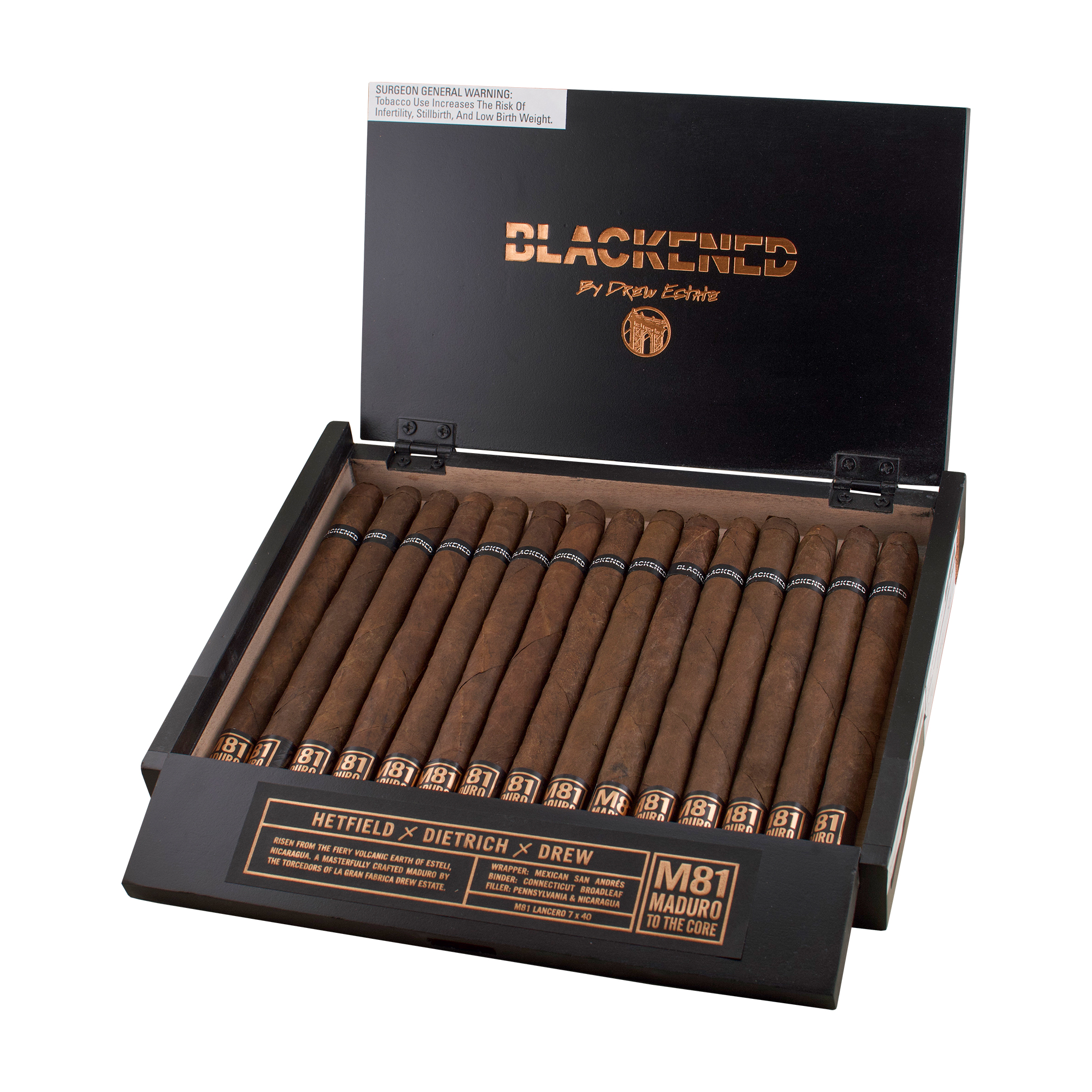 Blackened M81 Lancero Cigar - Box