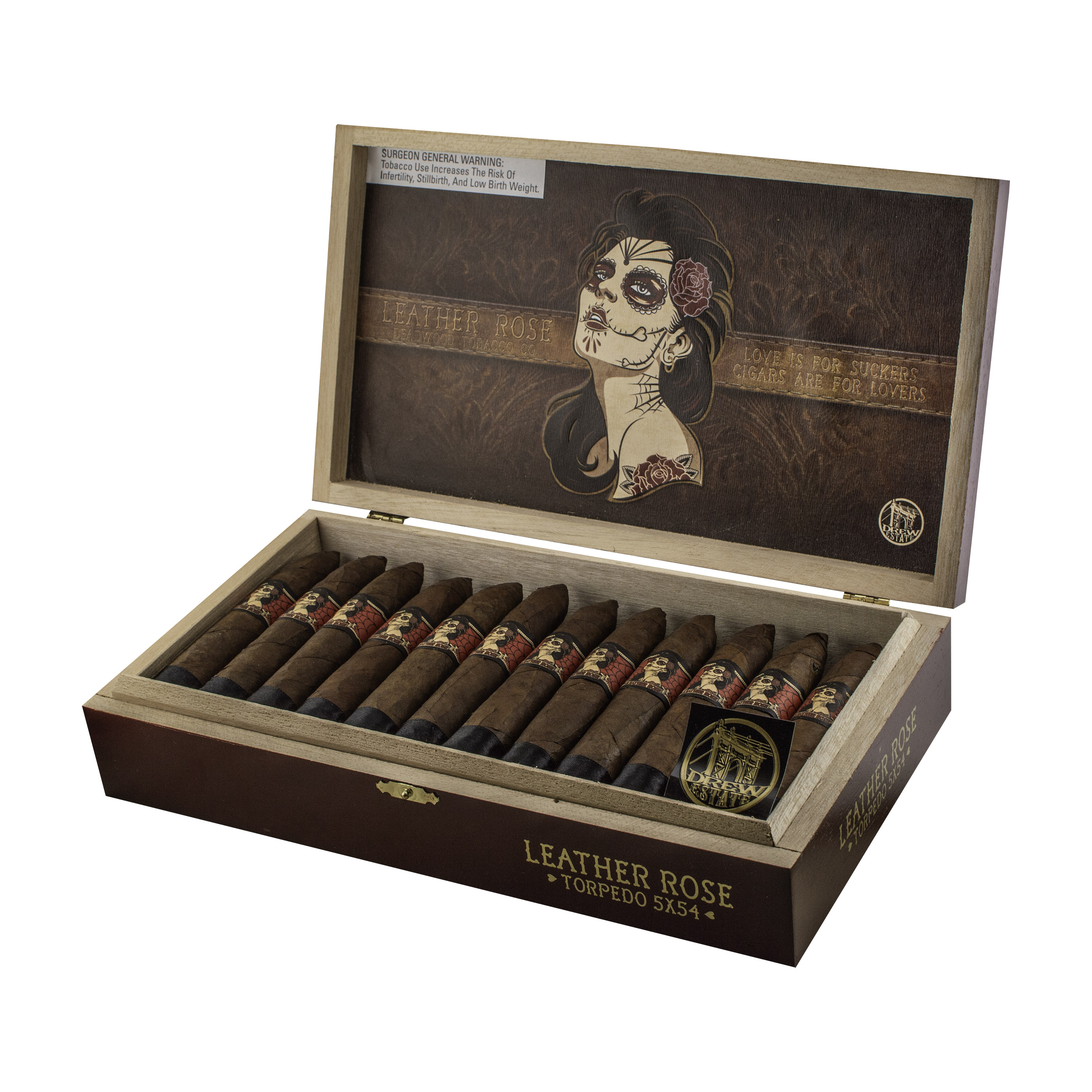 Leather Rose Torpedo Cigar - Box